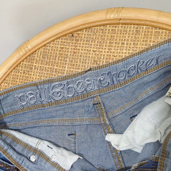 Crocker Embroidered Jean Shorts Women's EU 40 Studded Distressed Medium Blue - Picture 8 of 8